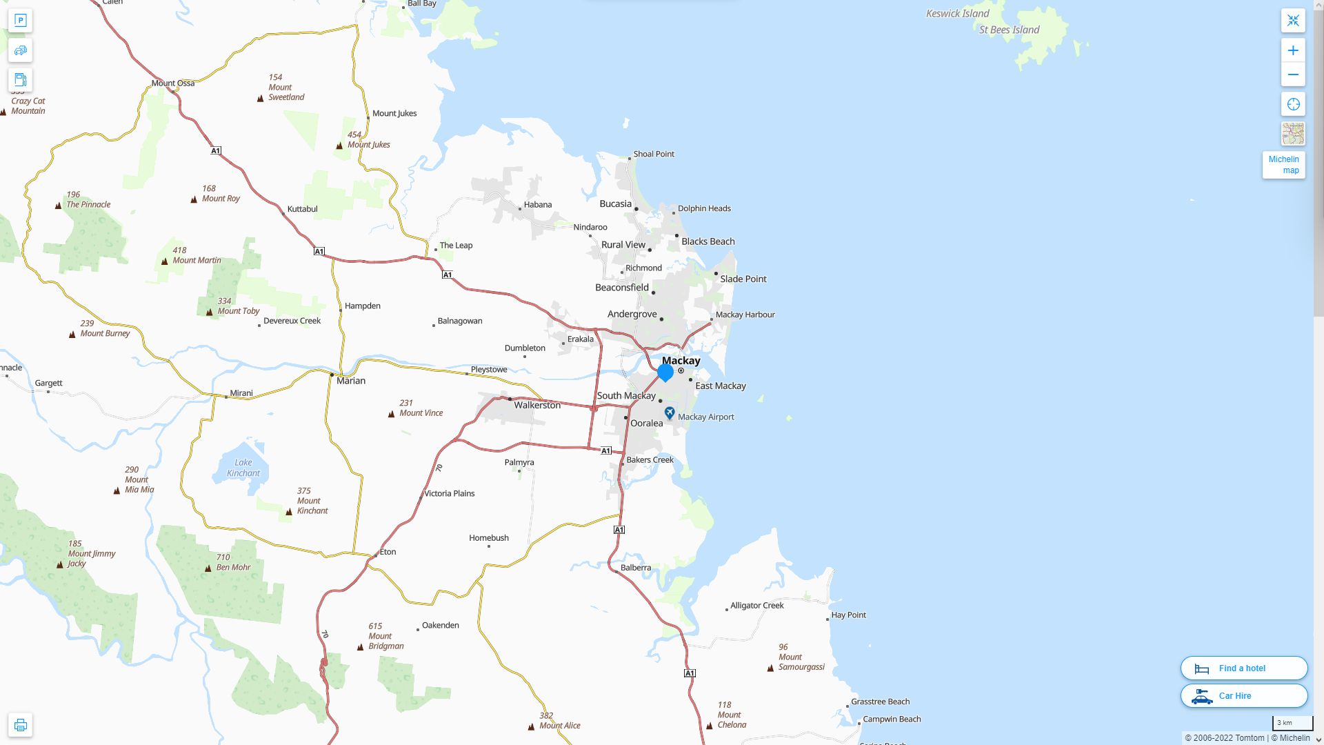 Mackay Highway and Road Map